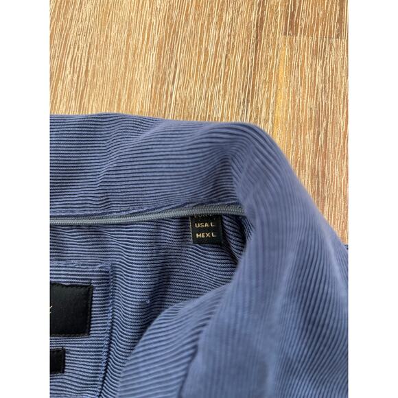 NWT Porter & Ash Mens Shirt Button Down Soft Modal Blend Blue Navy Large - Picture 4 of 9